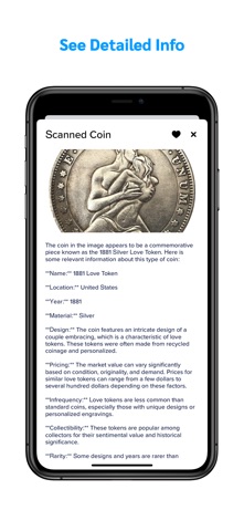 Coin ID app screen, second supplied App Store screenshot